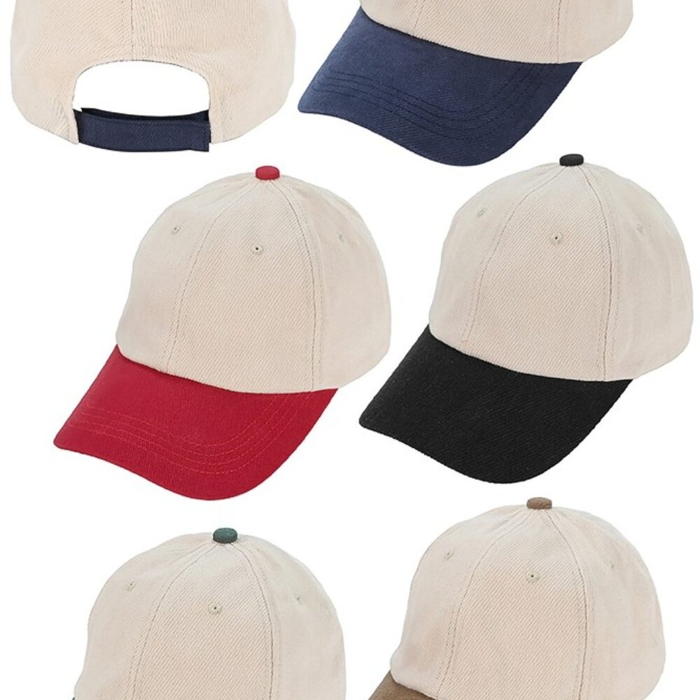 Two Tone Brushed Cotton Twill Baseball Cap